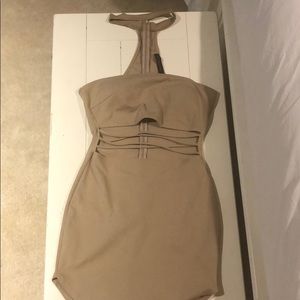 Nude bodycon dress